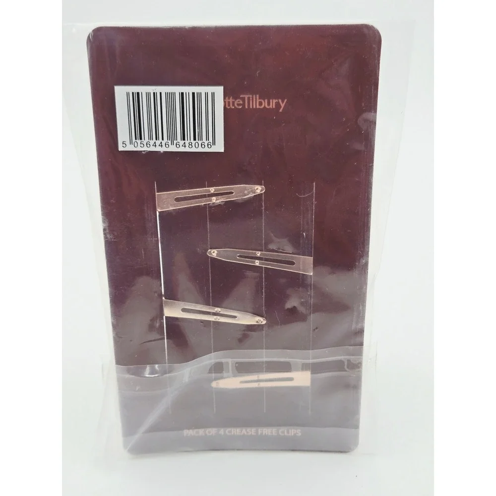 Charlotte Tilbury Crease Free Hair Clips 4 Pack Red Pink Rose Gold Logo Styling